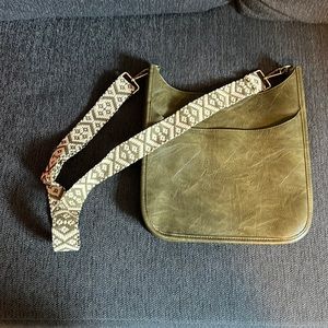 Funky Monkey Sage Crossbody Bag with strap. Like new condition